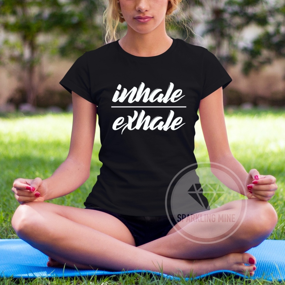 NEW Inhale Exhale Graphic Tshirt. S,M,L,XL,XXL.